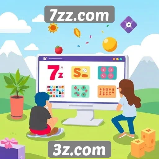 Funcionalidades interativas do site de jogos 7zz.com